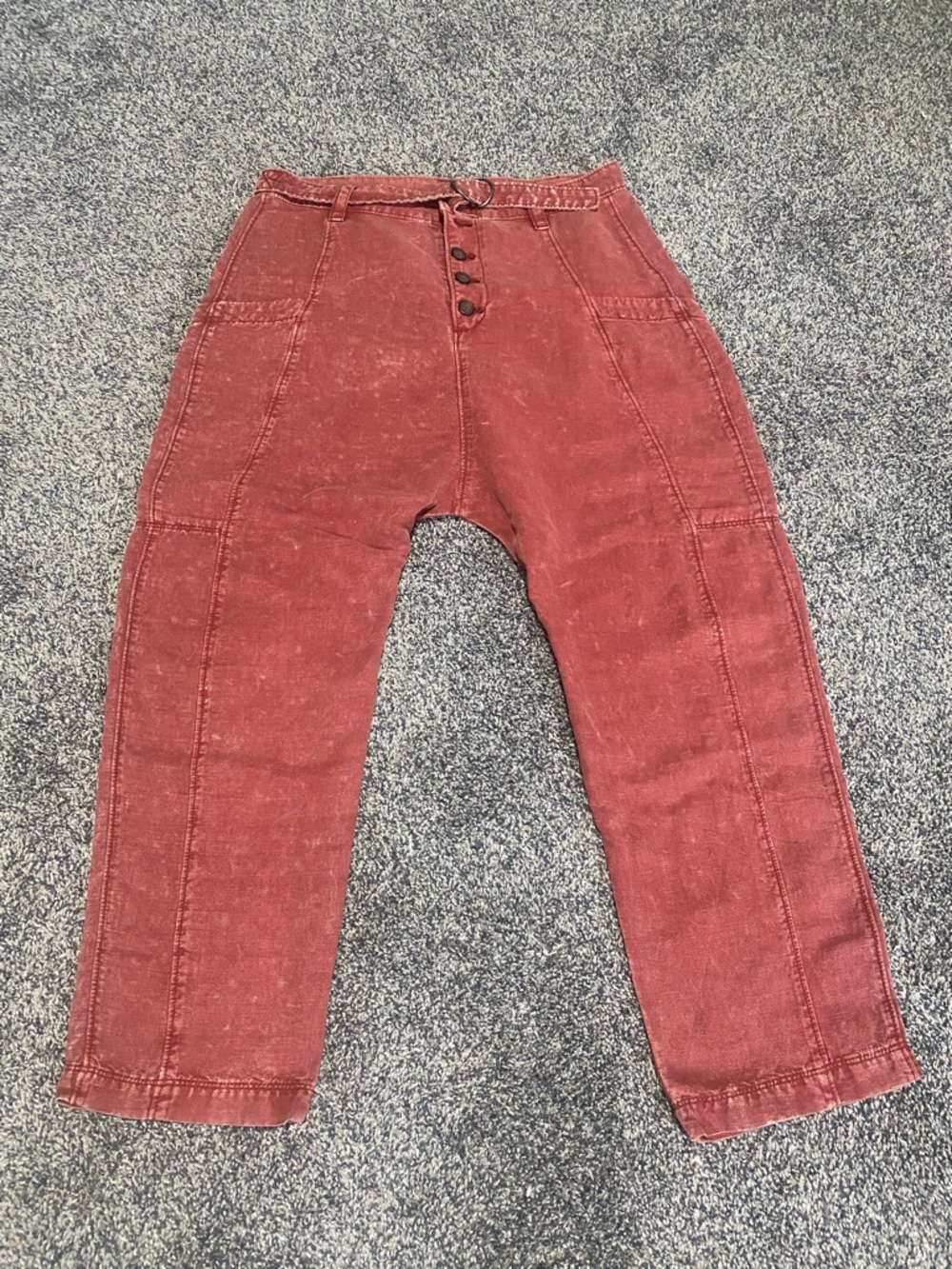 Free People Low slung barrel button-front Pants